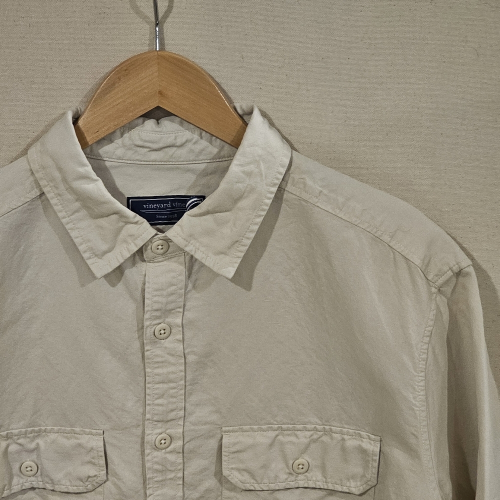 Vineyard Vines Linen Blend Over Shirt L